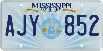 MS license plate AJY852