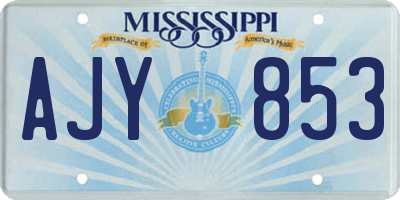 MS license plate AJY853