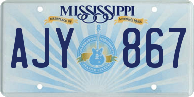 MS license plate AJY867