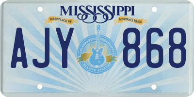 MS license plate AJY868