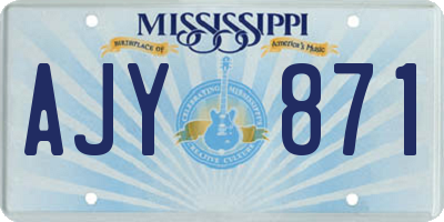MS license plate AJY871
