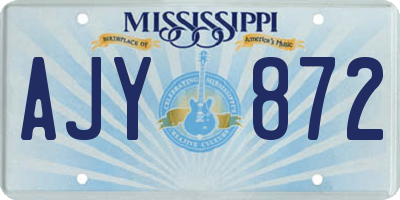 MS license plate AJY872