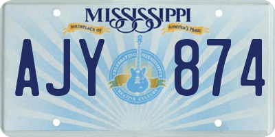 MS license plate AJY874
