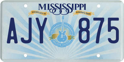 MS license plate AJY875