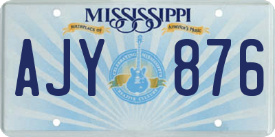 MS license plate AJY876
