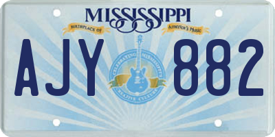 MS license plate AJY882