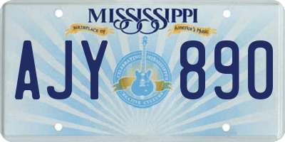 MS license plate AJY890