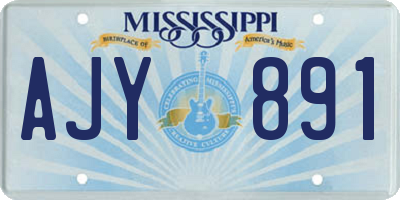 MS license plate AJY891