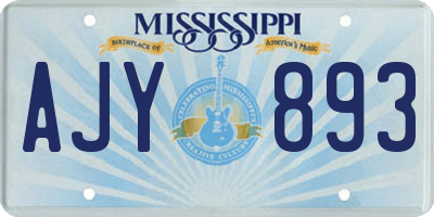 MS license plate AJY893
