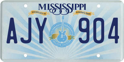 MS license plate AJY904