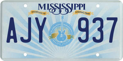 MS license plate AJY937