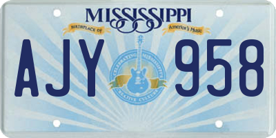 MS license plate AJY958