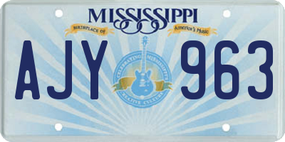 MS license plate AJY963