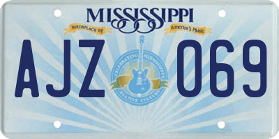 MS license plate AJZ069
