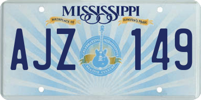 MS license plate AJZ149