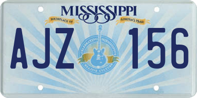MS license plate AJZ156