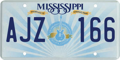 MS license plate AJZ166