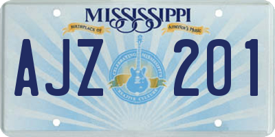 MS license plate AJZ201