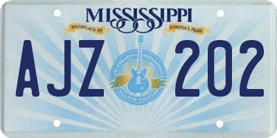 MS license plate AJZ202