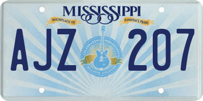 MS license plate AJZ207