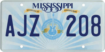 MS license plate AJZ208