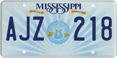 MS license plate AJZ218