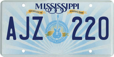 MS license plate AJZ220