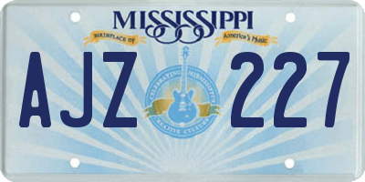 MS license plate AJZ227