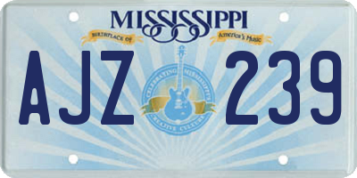 MS license plate AJZ239