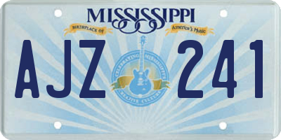 MS license plate AJZ241
