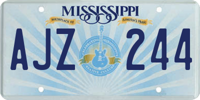 MS license plate AJZ244