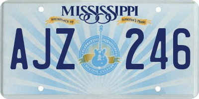 MS license plate AJZ246