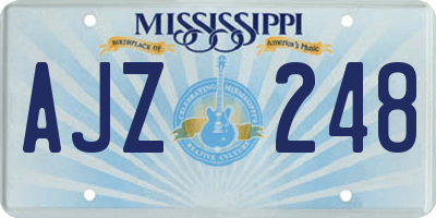 MS license plate AJZ248