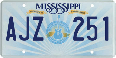 MS license plate AJZ251