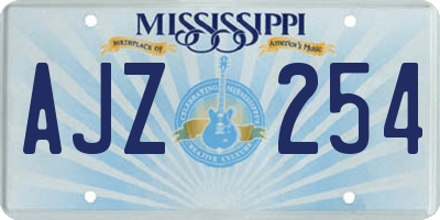 MS license plate AJZ254