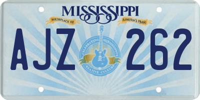 MS license plate AJZ262