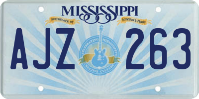 MS license plate AJZ263