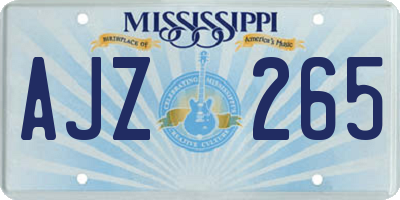 MS license plate AJZ265