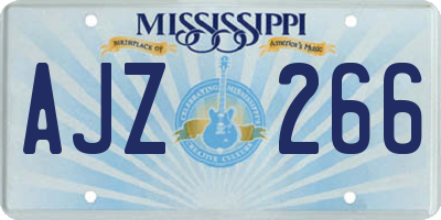 MS license plate AJZ266