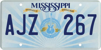 MS license plate AJZ267