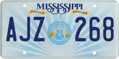 MS license plate AJZ268
