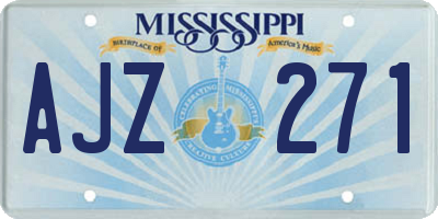 MS license plate AJZ271