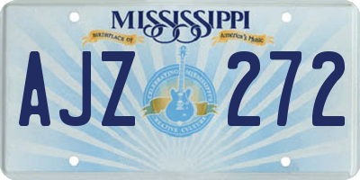 MS license plate AJZ272