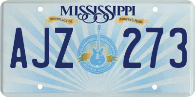 MS license plate AJZ273