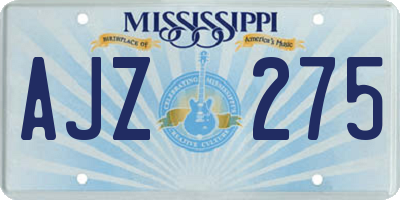 MS license plate AJZ275