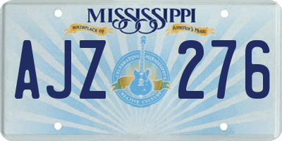 MS license plate AJZ276