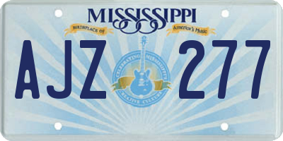 MS license plate AJZ277