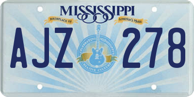 MS license plate AJZ278