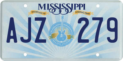 MS license plate AJZ279