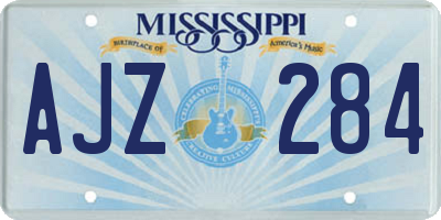 MS license plate AJZ284